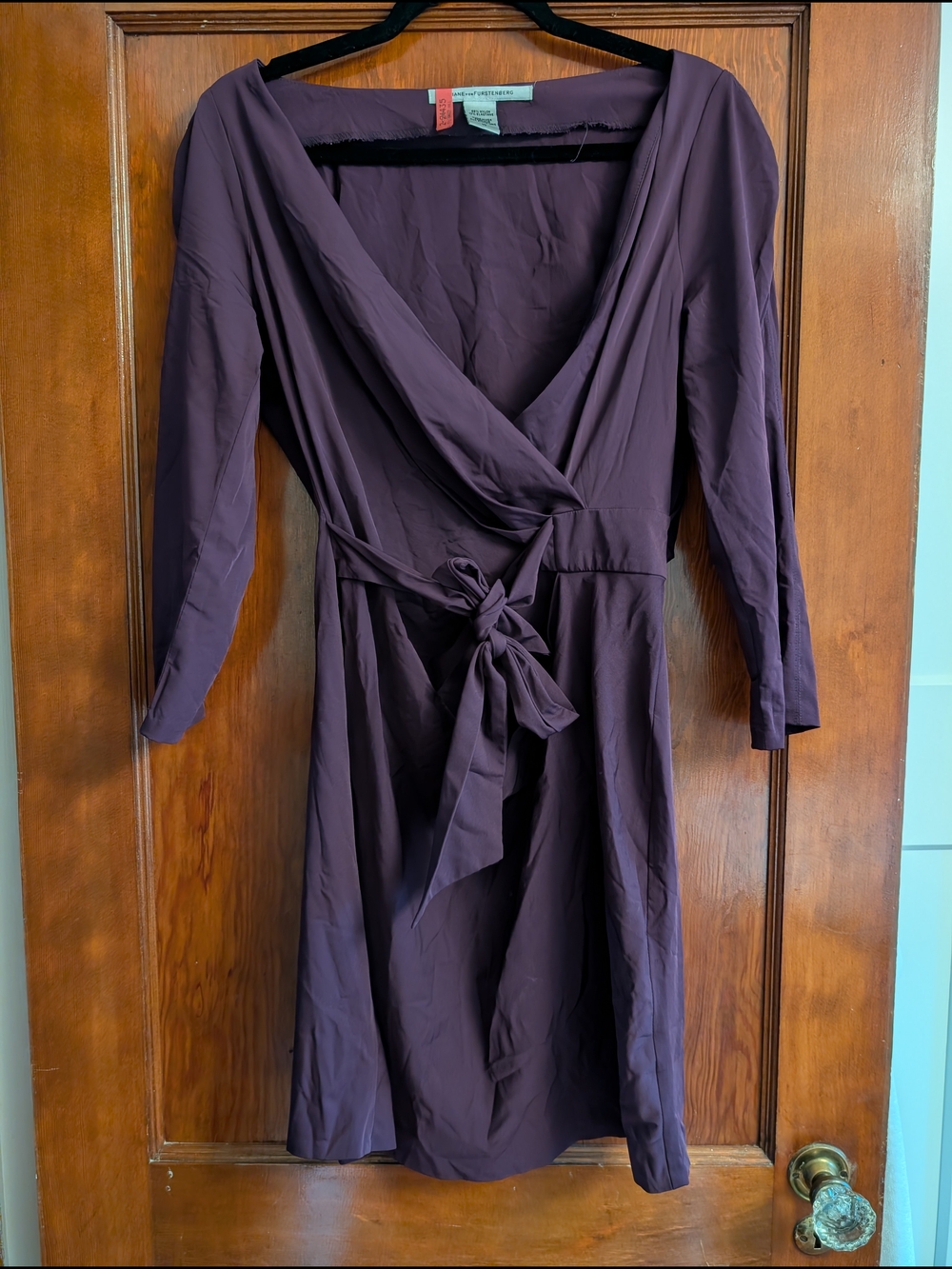 Diane Von Furstenberg Eggplant Wrap Dress Size 10